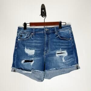 KanCan for Maurice’s High Rise Fray Cuffed Hem Distressed Shorts Size 30